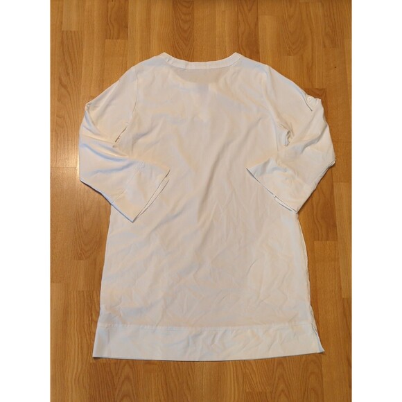 LL Bean Swim Cover Up Womens Medium White Split Neck Tunic Stretch - Picture 7 of 8